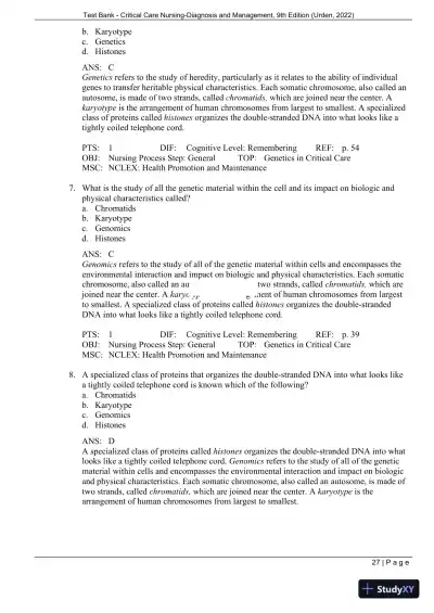 Test Bank for Critical Care Nursing: Diagnosis and Management, 9th Edition (Chapters 1-27) - Page 30 preview image