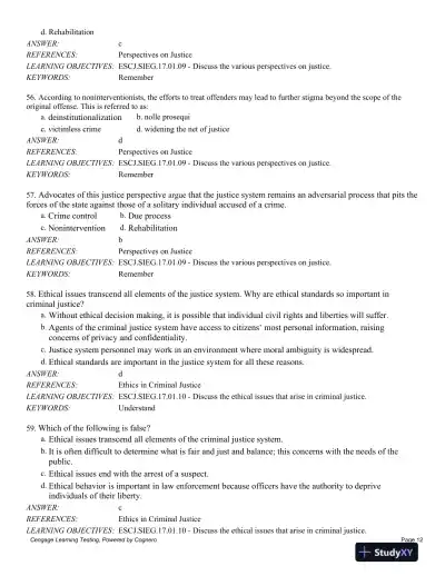 Essentials of Criminal Justice 10th Edition Test Bank - Page 13 preview image
