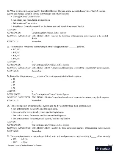 Essentials of Criminal Justice 10th Edition Test Bank - Page 6 preview image