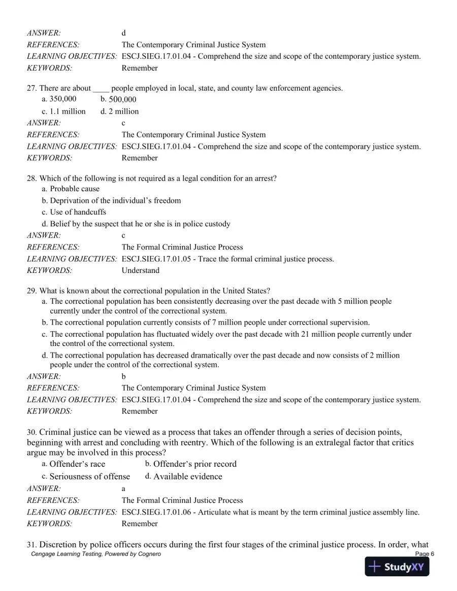 Essentials of Criminal Justice 10th Edition Test Bank, page 7