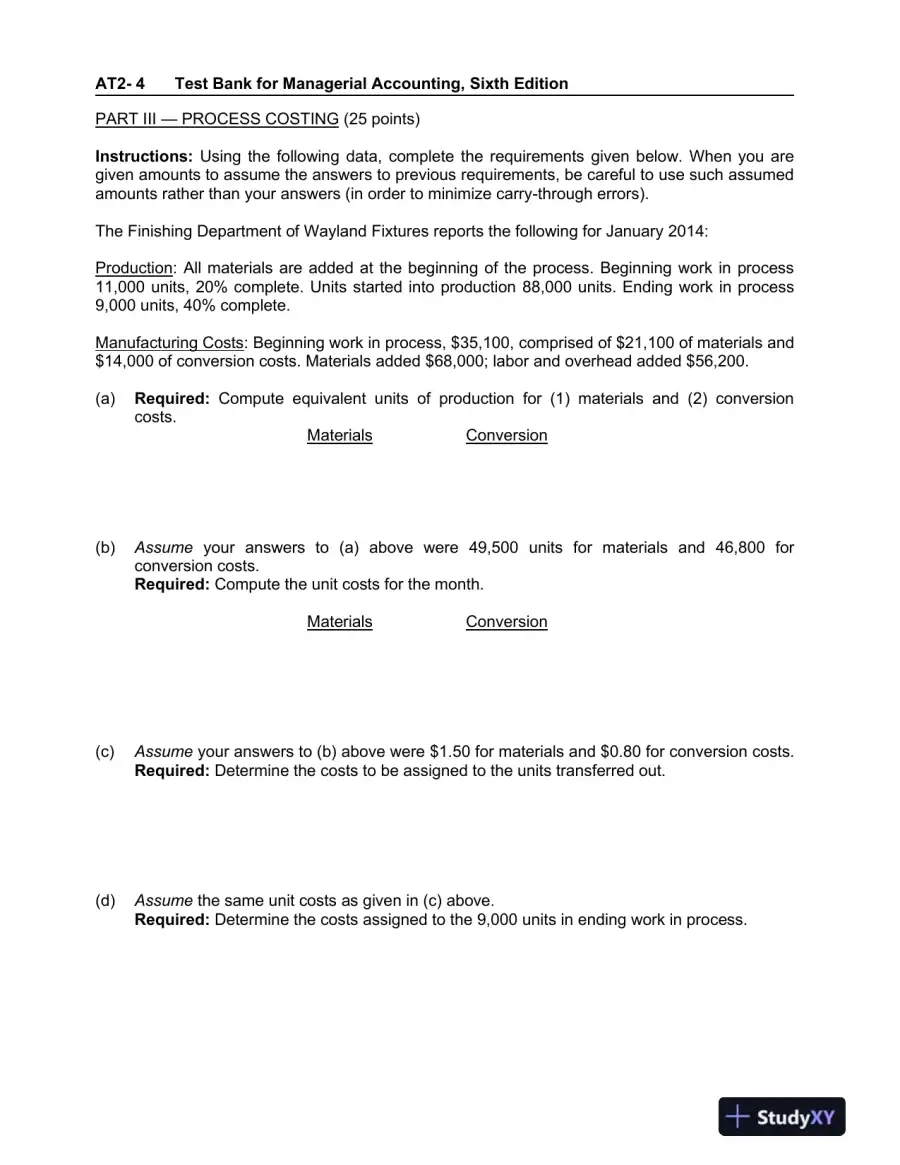 Managerial Accounting: Tools for Business Decision Making, 6th Edition Test Bank, page 12