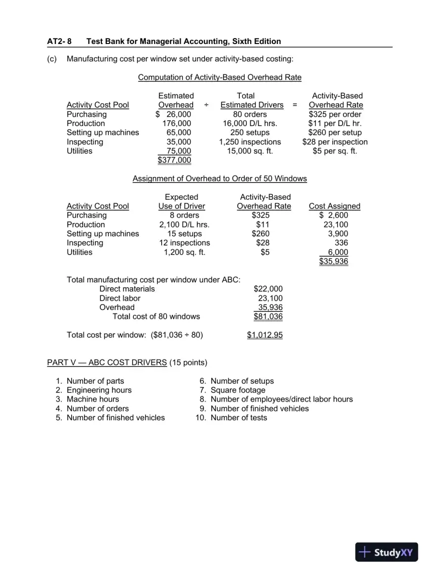 Managerial Accounting: Tools for Business Decision Making, 6th Edition Test Bank, page 16