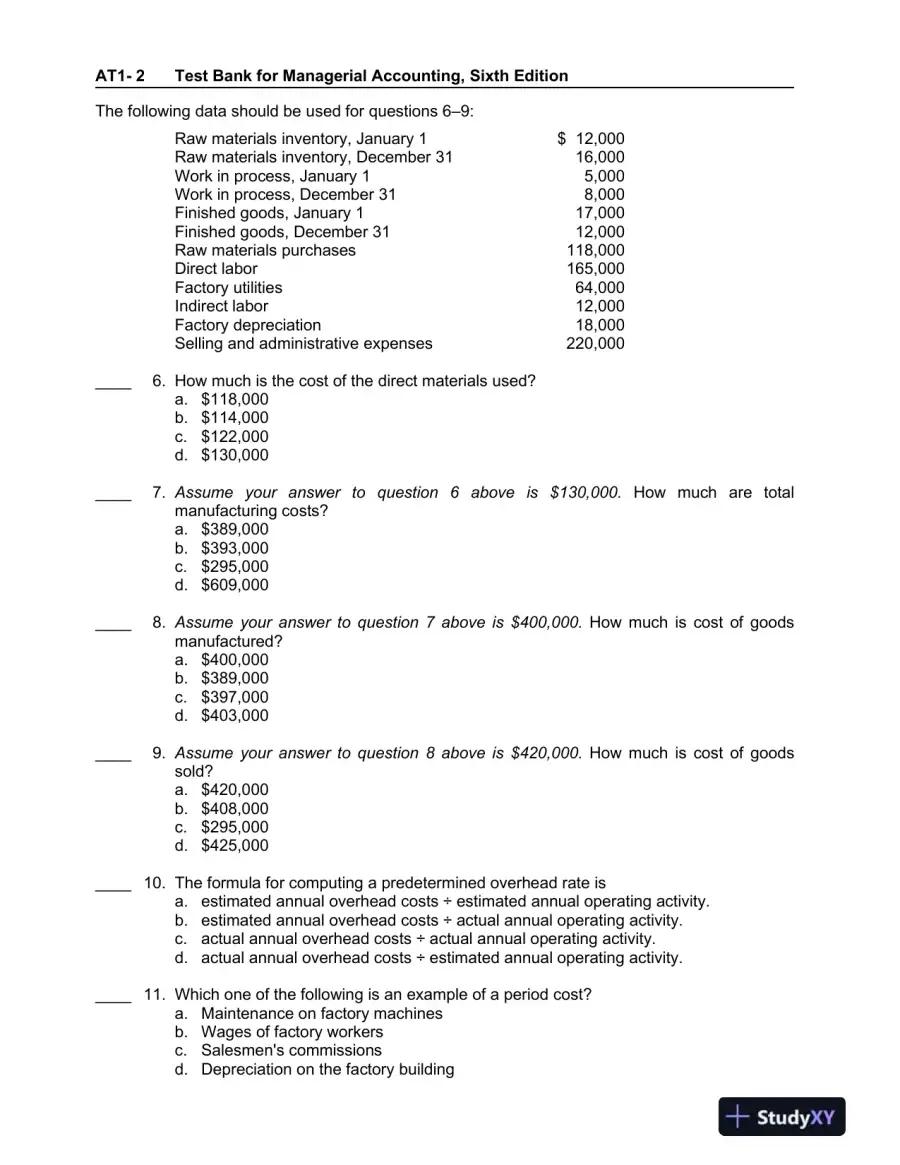 Managerial Accounting: Tools for Business Decision Making, 6th Edition Test Bank, page 3