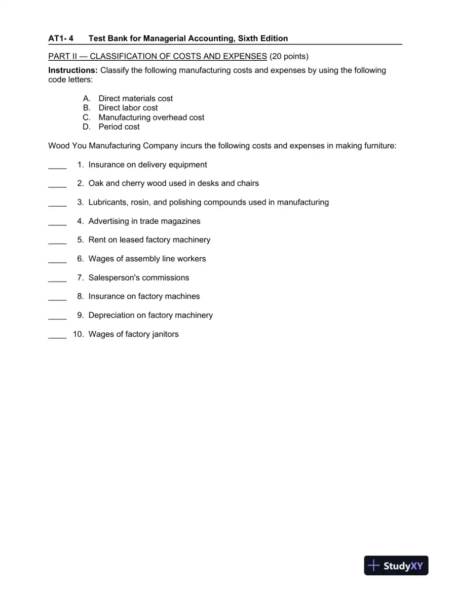 Managerial Accounting: Tools for Business Decision Making, 6th Edition Test Bank, page 5