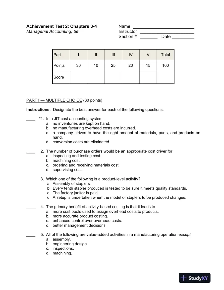 Managerial Accounting: Tools for Business Decision Making, 6th Edition Test Bank, page 9