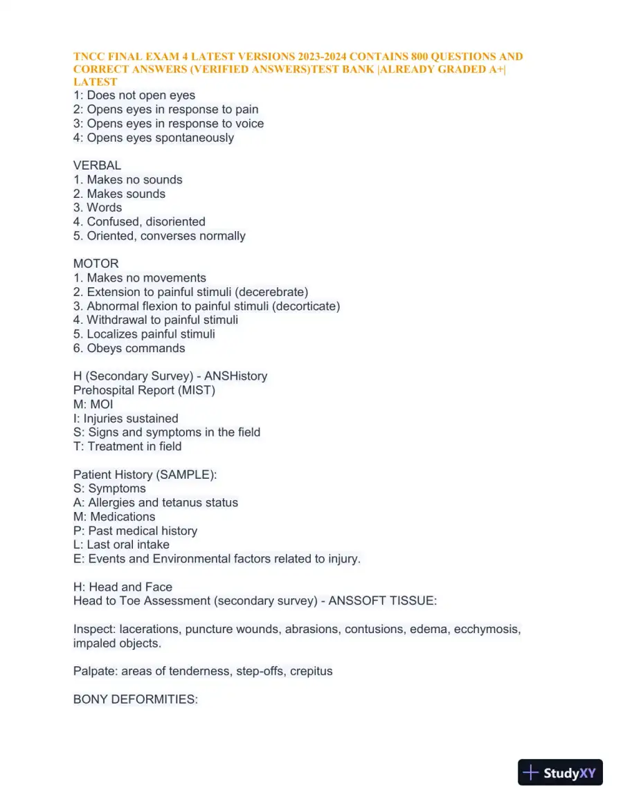 2023-2024 TNCC Final Exam 4 with Answers (1343 Solved Questions), page 24