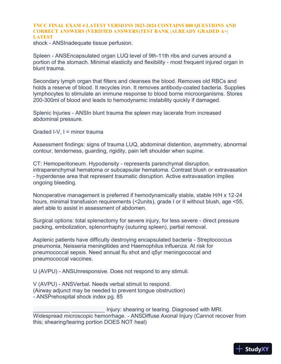 2023-2024 TNCC Final Exam 4 with Answers (1343 Solved Questions), page 27
