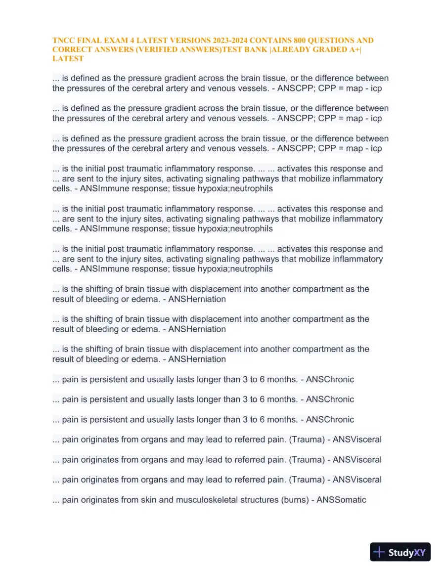 2023-2024 TNCC Final Exam 4 with Answers (1343 Solved Questions), page 30