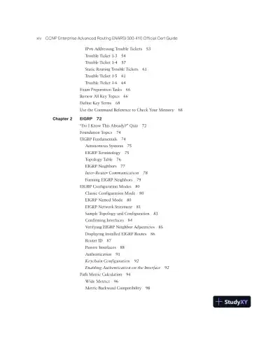CCNP Enterprise Advanced Routing ENARSI 300-410 Official Cert Guide (2023) - Page 16 preview image