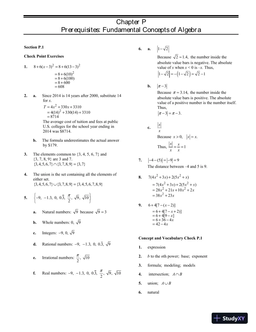 Solution Manual for Precalculus, 6th Edition, page 4