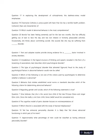 Liberty University PSYC 101 Quiz 13 Complete Solutions Correct Answers Key - Page 3 preview image