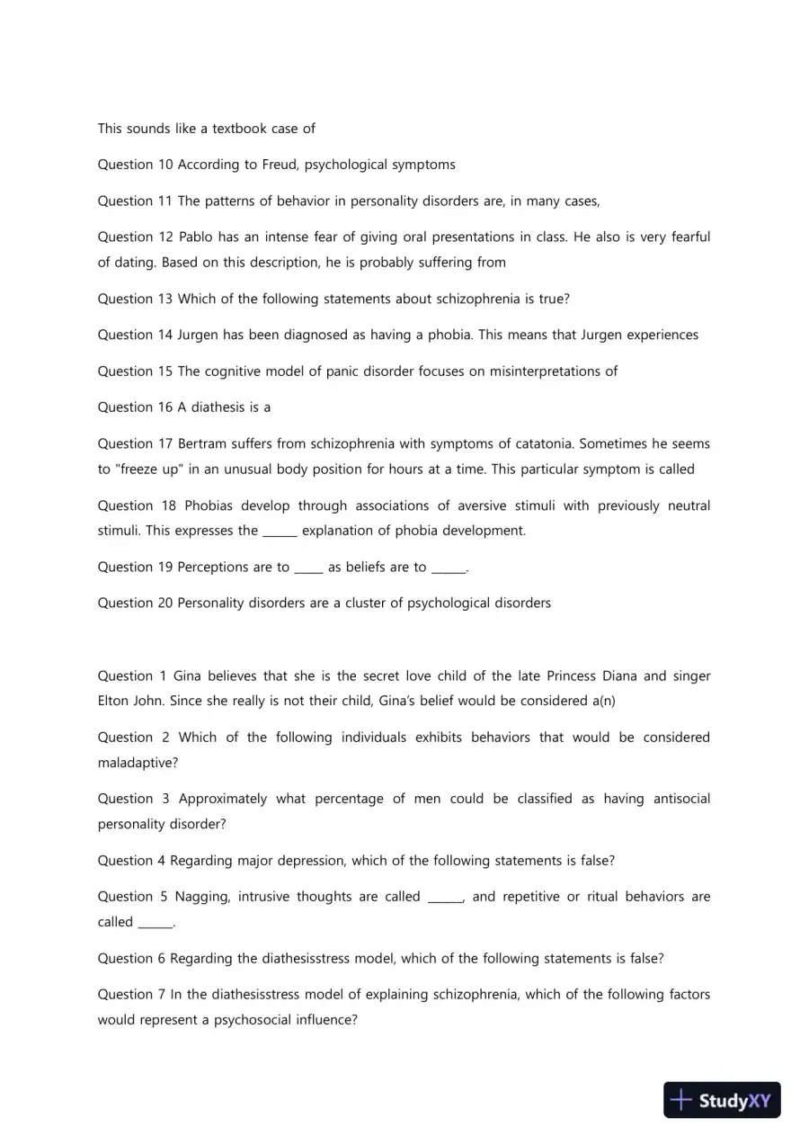 Liberty University PSYC 101 Quiz 13 Complete Solutions Correct Answers Key, page 5
