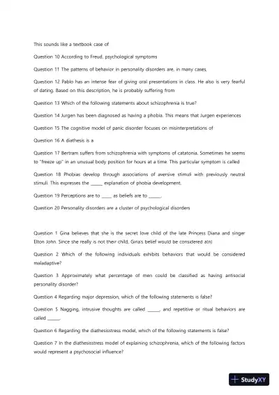 Liberty University PSYC 101 Quiz 13 Complete Solutions Correct Answers Key - Page 5 preview image