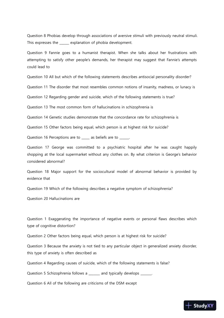 Liberty University PSYC 101 Quiz 13 Complete Solutions Correct Answers Key, page 6