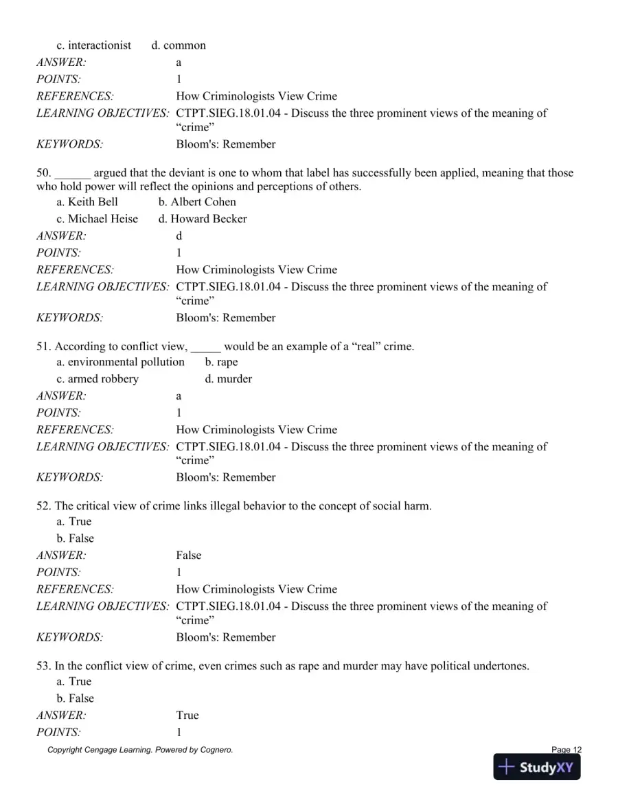 Criminology: Theories, Patterns and Typologies 13th Edition Test Bank, page 13