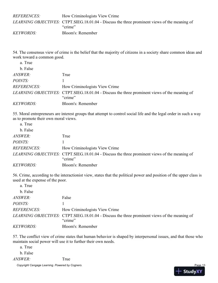Criminology: Theories, Patterns and Typologies 13th Edition Test Bank, page 14