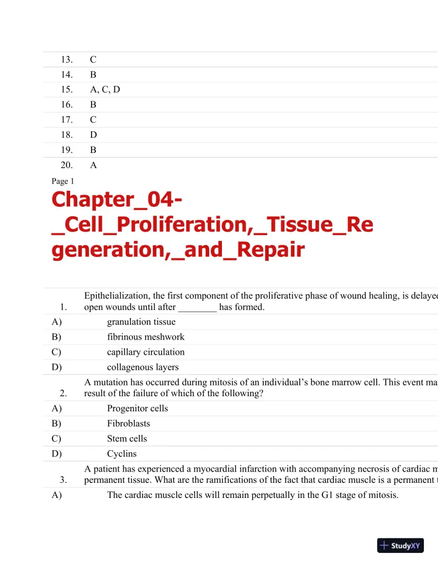 Test Bank For Essentials Of Pathophysiology: Concepts Of Altered Health States Third, North American Edition, page 16