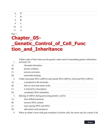 Test Bank For Essentials Of Pathophysiology: Concepts Of Altered Health States Third, North American Edition - Page 19 preview image