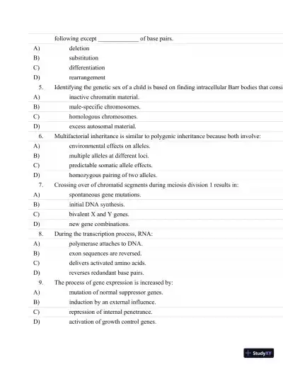 Test Bank For Essentials Of Pathophysiology: Concepts Of Altered Health States Third, North American Edition - Page 20 preview image
