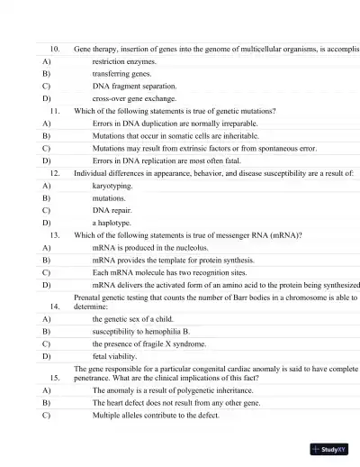 Test Bank For Essentials Of Pathophysiology: Concepts Of Altered Health States Third, North American Edition - Page 21 preview image