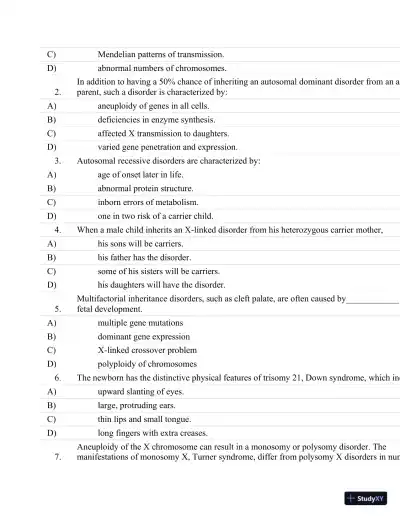 Test Bank For Essentials Of Pathophysiology: Concepts Of Altered Health States Third, North American Edition - Page 24 preview image