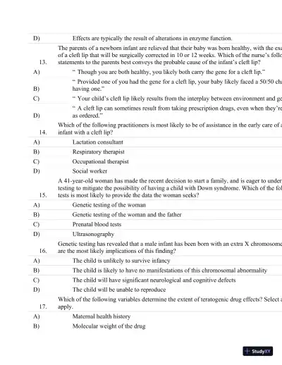 Test Bank For Essentials Of Pathophysiology: Concepts Of Altered Health States Third, North American Edition - Page 26 preview image