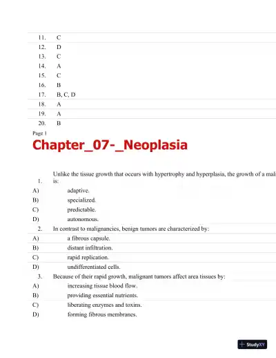 Test Bank For Essentials Of Pathophysiology: Concepts Of Altered Health States Third, North American Edition - Page 28 preview image