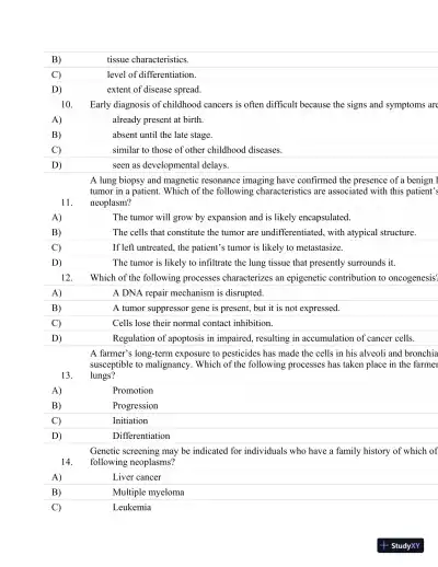 Test Bank For Essentials Of Pathophysiology: Concepts Of Altered Health States Third, North American Edition - Page 30 preview image