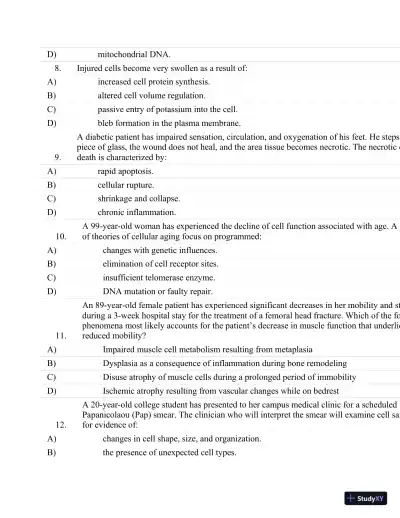 Test Bank For Essentials Of Pathophysiology: Concepts Of Altered Health States Third, North American Edition - Page 8 preview image