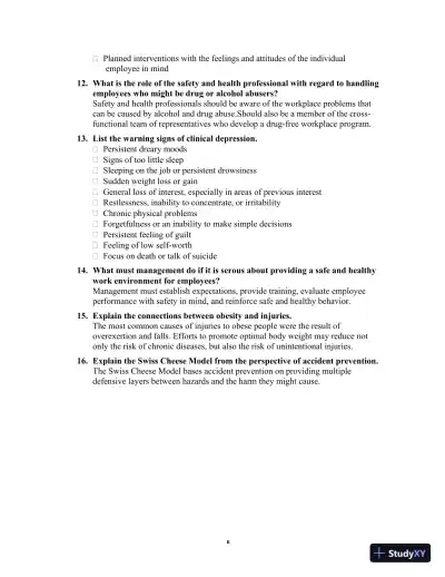 Solution Manual for Occupational Safety and Health for Technologists, Engineers, and Managers, 9th Edition - Page 10 preview image