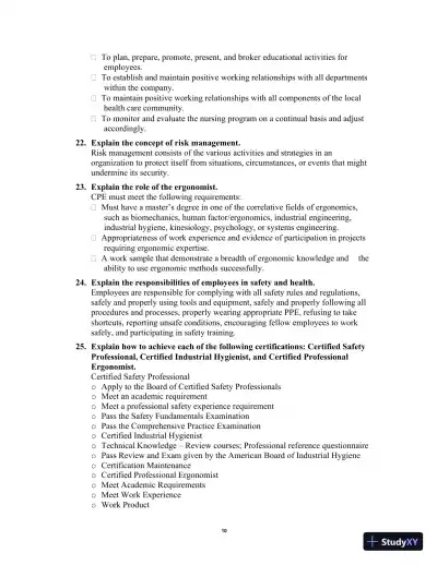 Solution Manual for Occupational Safety and Health for Technologists, Engineers, and Managers, 9th Edition - Page 14 preview image