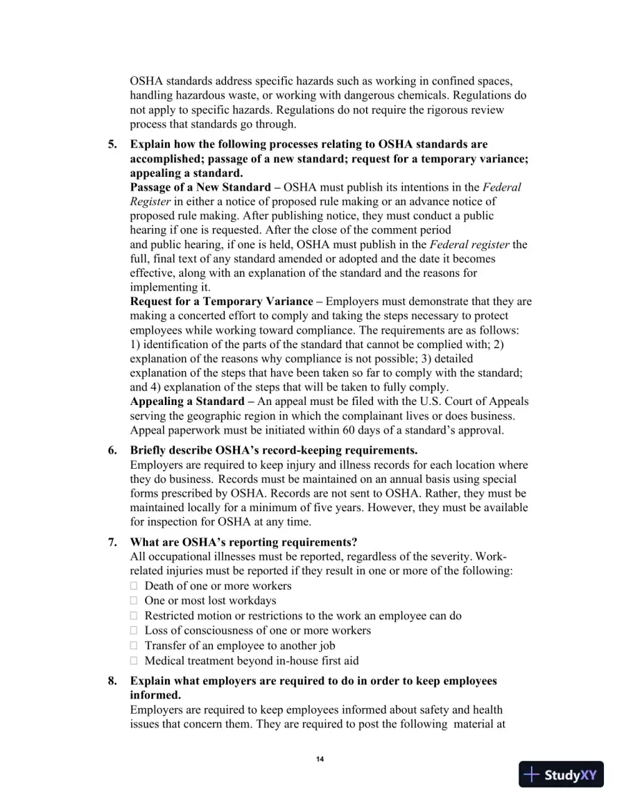 Solution Manual for Occupational Safety and Health for Technologists, Engineers, and Managers, 9th Edition, page 18