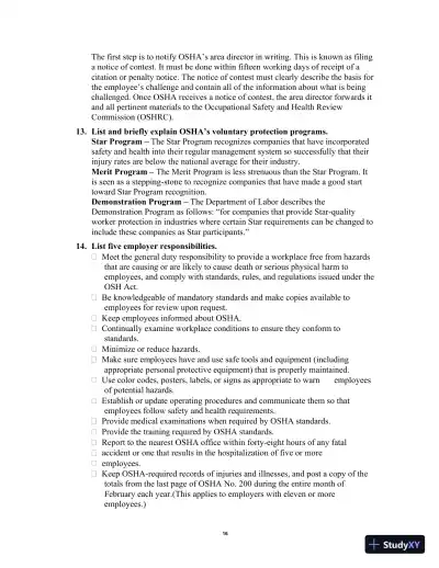 Solution Manual for Occupational Safety and Health for Technologists, Engineers, and Managers, 9th Edition - Page 20 preview image