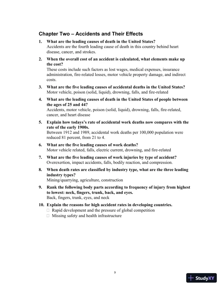 Solution Manual for Occupational Safety and Health for Technologists, Engineers, and Managers, 9th Edition, page 7