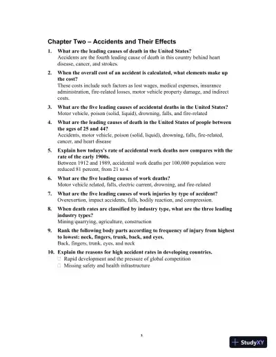 Solution Manual for Occupational Safety and Health for Technologists, Engineers, and Managers, 9th Edition - Page 7 preview image