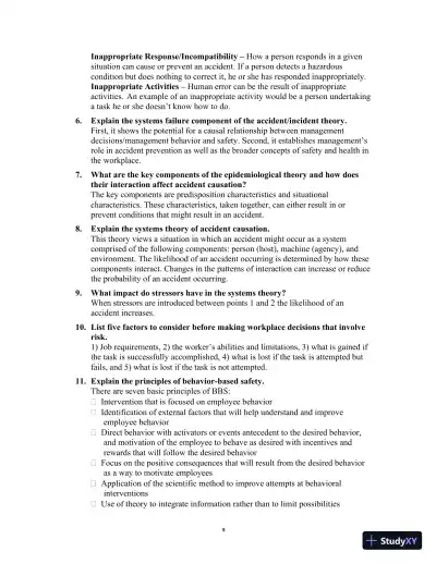 Solution Manual for Occupational Safety and Health for Technologists, Engineers, and Managers, 9th Edition - Page 9 preview image