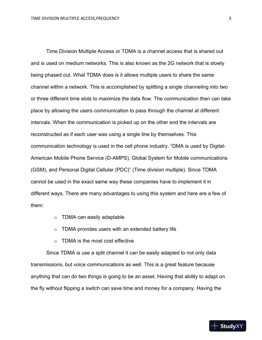 NTC362 Time Division Multiple Access, Frequency Division, Multiple Access, and Orthogonal Frequency Division Multiplexing, page 4