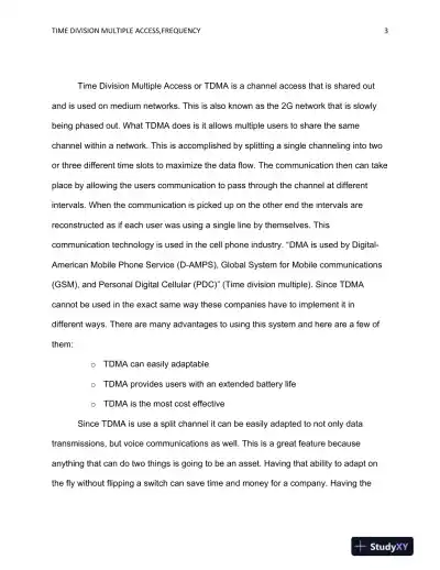 NTC362 Time Division Multiple Access, Frequency Division, Multiple Access, and Orthogonal Frequency Division Multiplexing - Page 4 preview image