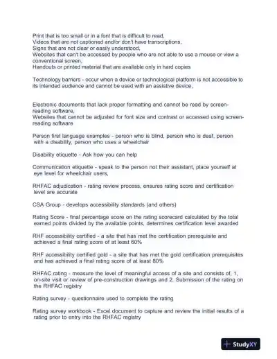 2024 RHFAC Accessibility Certification Exam With Answers (20 Solved Questions) - Page 4 preview image