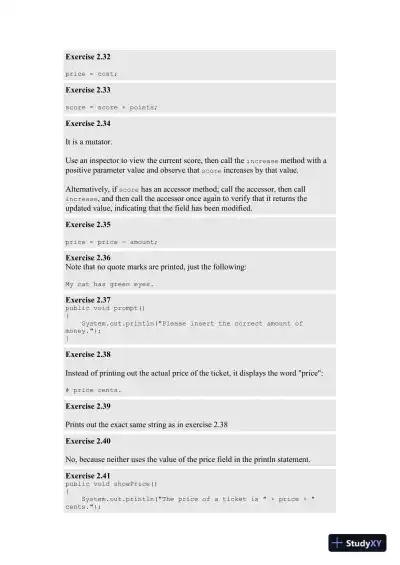 Solution Manual for Objects First with Java: A Practical Introduction Using BlueJ, 6th Edition - Page 10 preview image