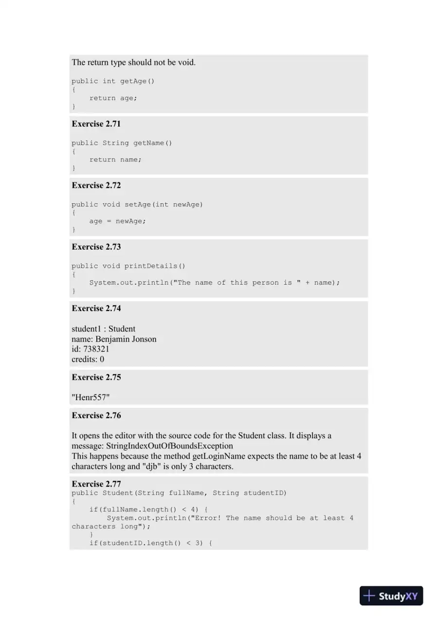 Solution Manual for Objects First with Java: A Practical Introduction Using BlueJ, 6th Edition, page 15