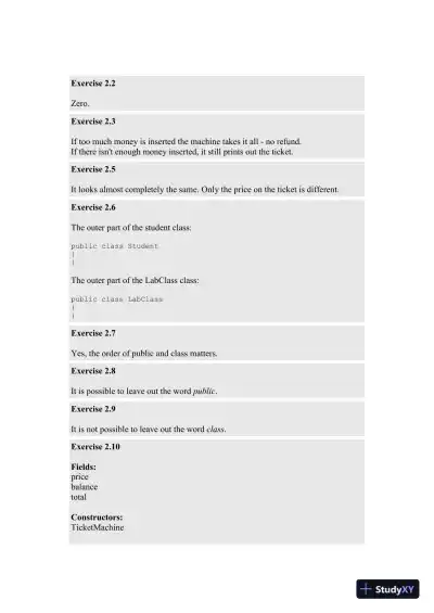 Solution Manual for Objects First with Java: A Practical Introduction Using BlueJ, 6th Edition - Page 7 preview image