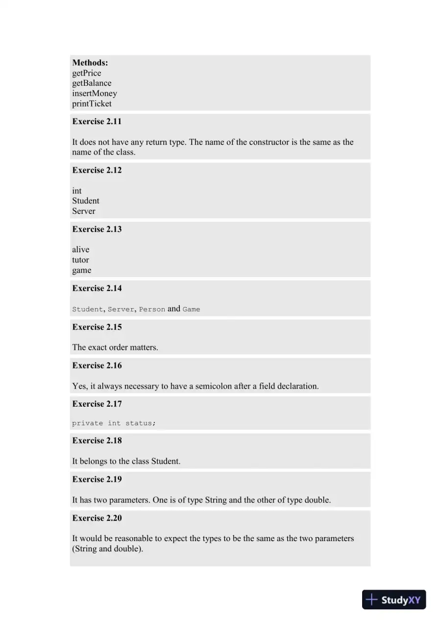 Solution Manual for Objects First with Java: A Practical Introduction Using BlueJ, 6th Edition, page 8