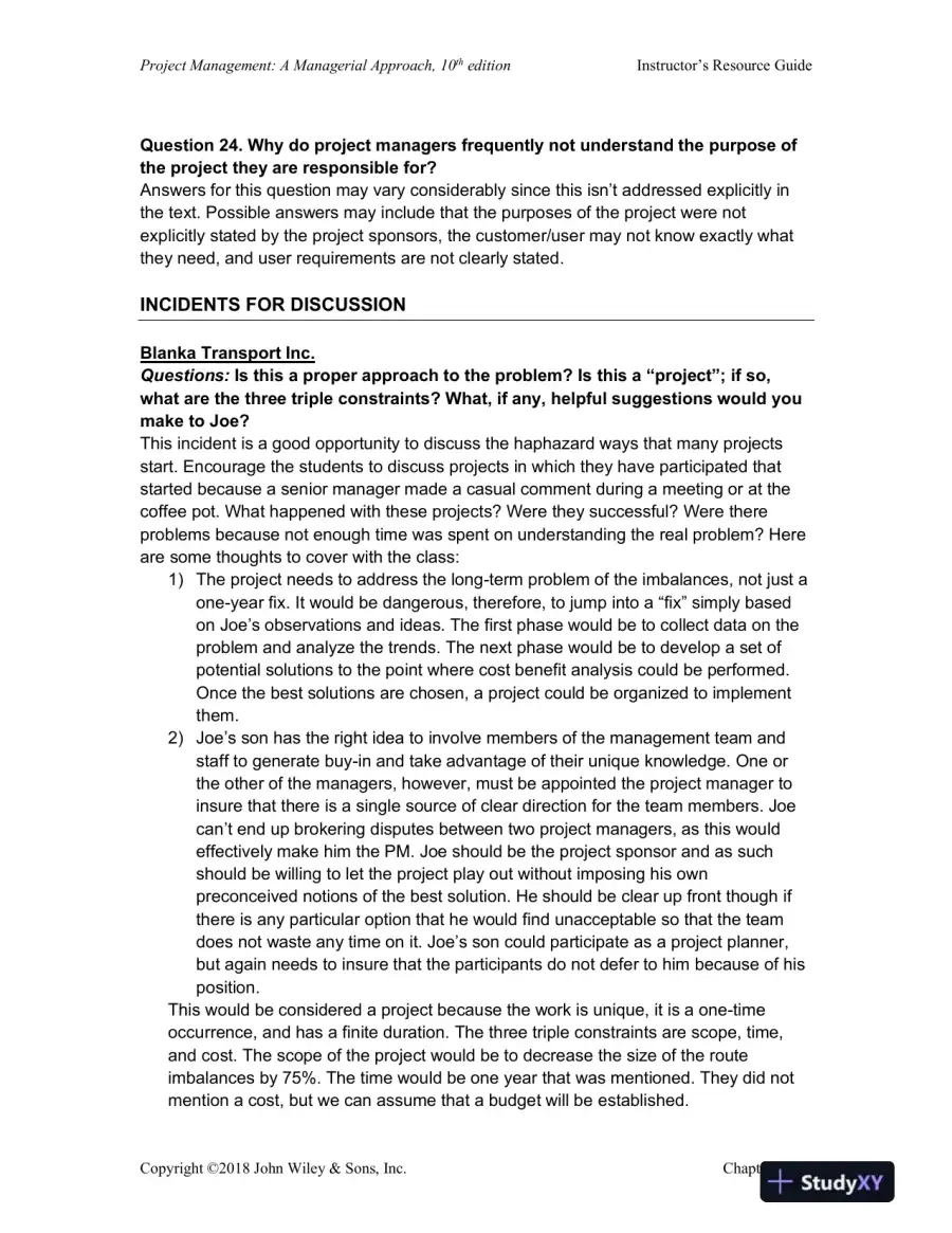 Lecture Notes For Project Management: A Managerial Approach, 8th Edition, page 16