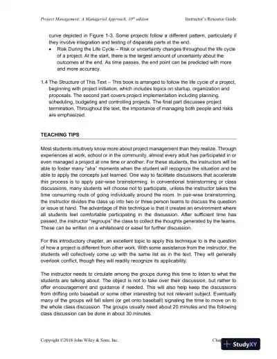 Lecture Notes For Project Management: A Managerial Approach, 8th Edition - Page 4 preview image