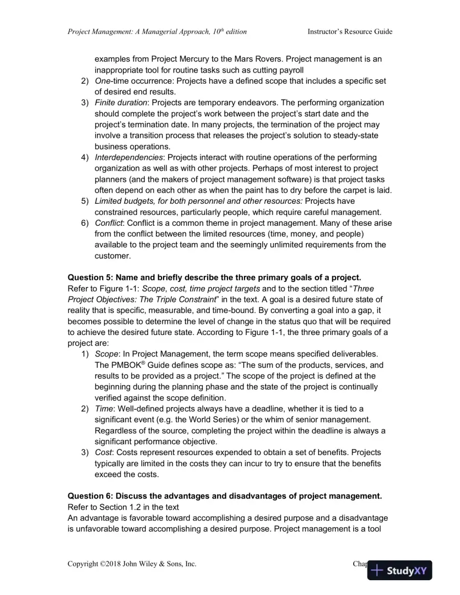 Lecture Notes For Project Management: A Managerial Approach, 8th Edition, page 9