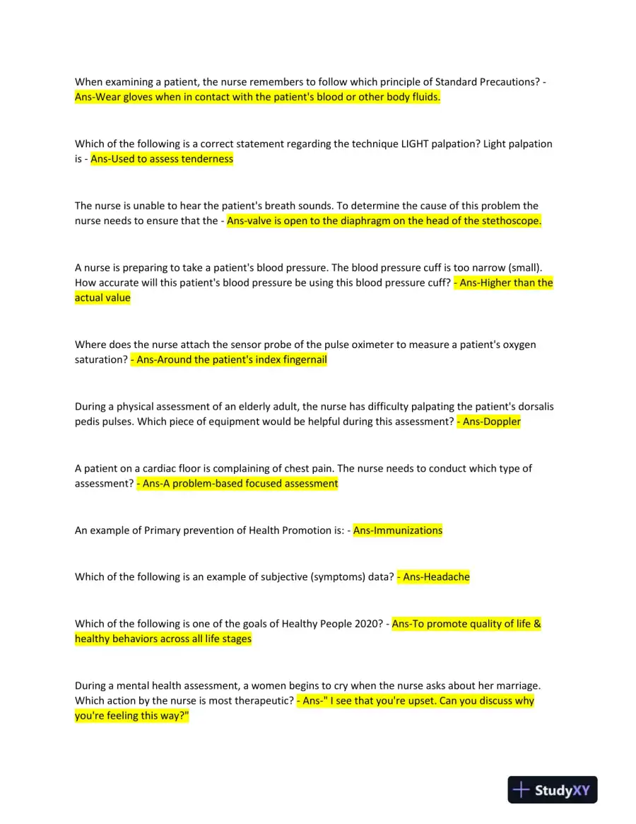 2022 NURS125 Medical Surgical Final Exam With Answers (139 Solved Questions), page 3