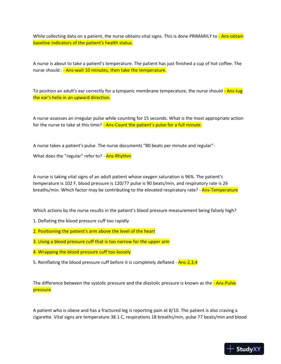 2022 NURS125 Medical Surgical Final Exam With Answers (139 Solved Questions), page 4