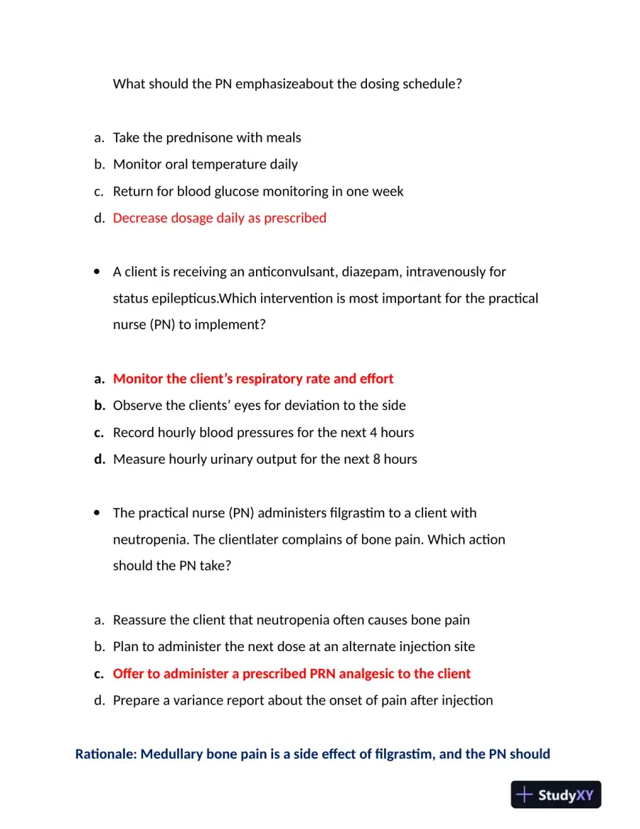 2022-2023 HESI PN Child Care Exit Exam With Answers (109 Solved Questions), page 12