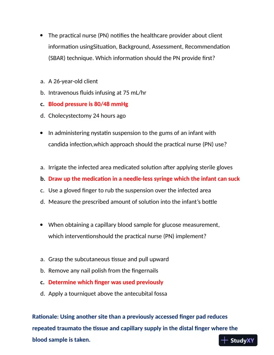 2022-2023 HESI PN Child Care Exit Exam With Answers (109 Solved Questions), page 14